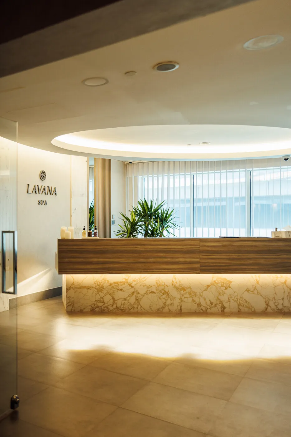 Reception and entrance hall at Lavana Spa DIFC