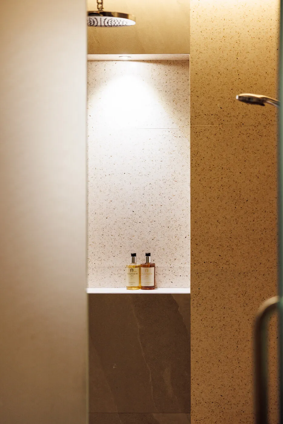 Rain shower in the treatment room bathroom at Lavana Spa DIFC